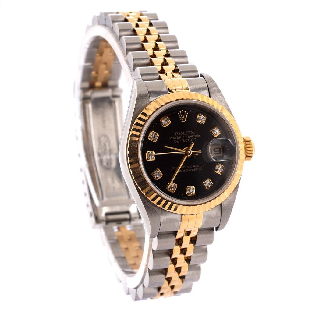 Oyster Perpetual Datejust Automatic Watch Stainless Steel and Yellow Gold with Diamond Markers 26