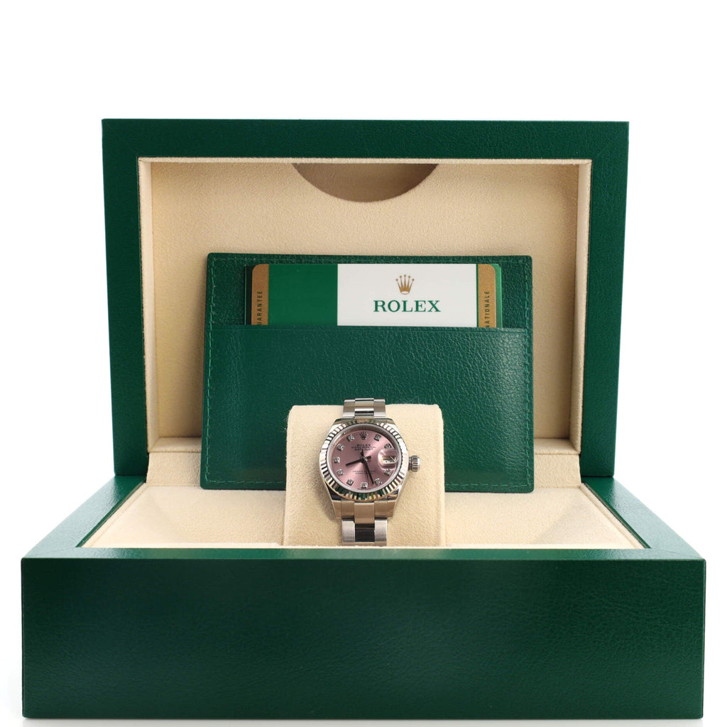 Oyster Perpetual Datejust Automatic Watch Stainless Steel and White Gold with Diamond Markers 28