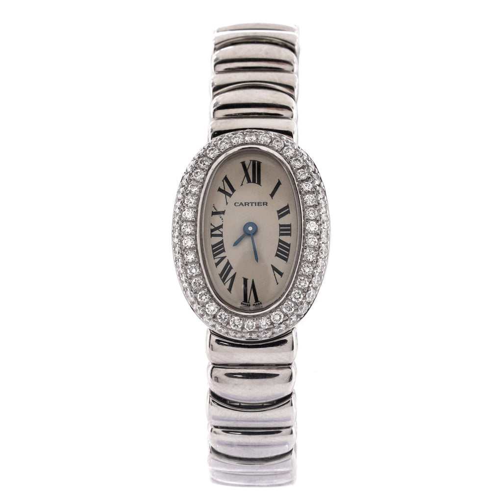 Baignoire Quartz Watch White Gold with Diamond Bezel 18