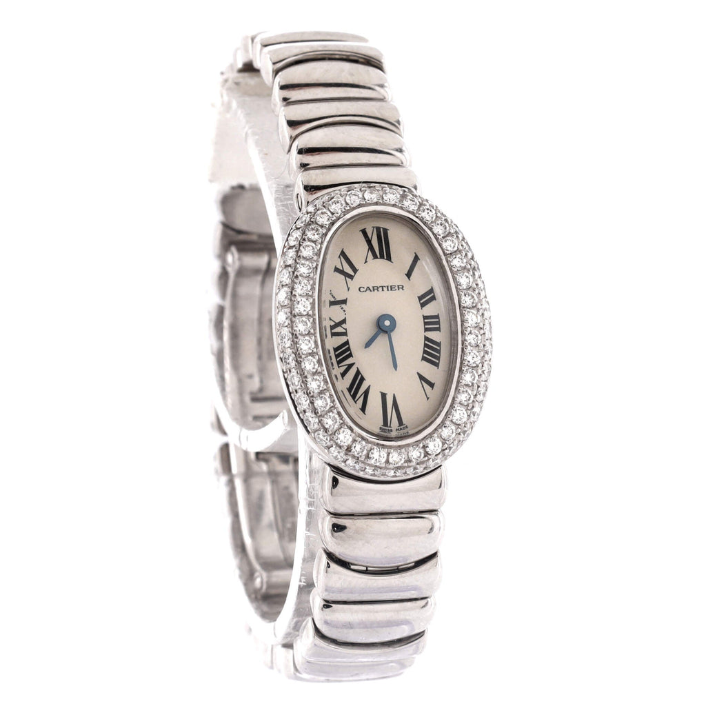 Baignoire Quartz Watch White Gold with Diamond Bezel 18