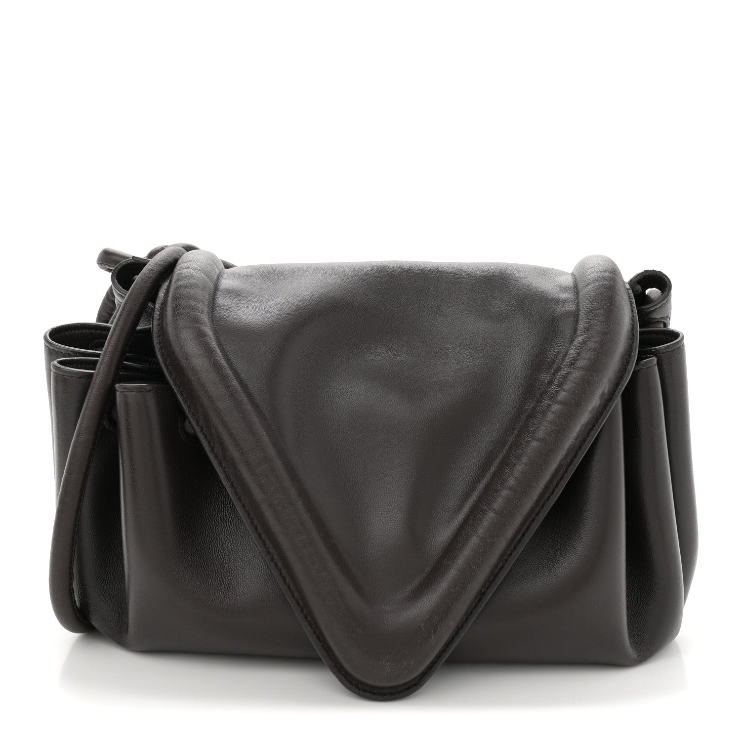 Lambskin Small Beak Triangle Flap Shoulder Bag Fondant