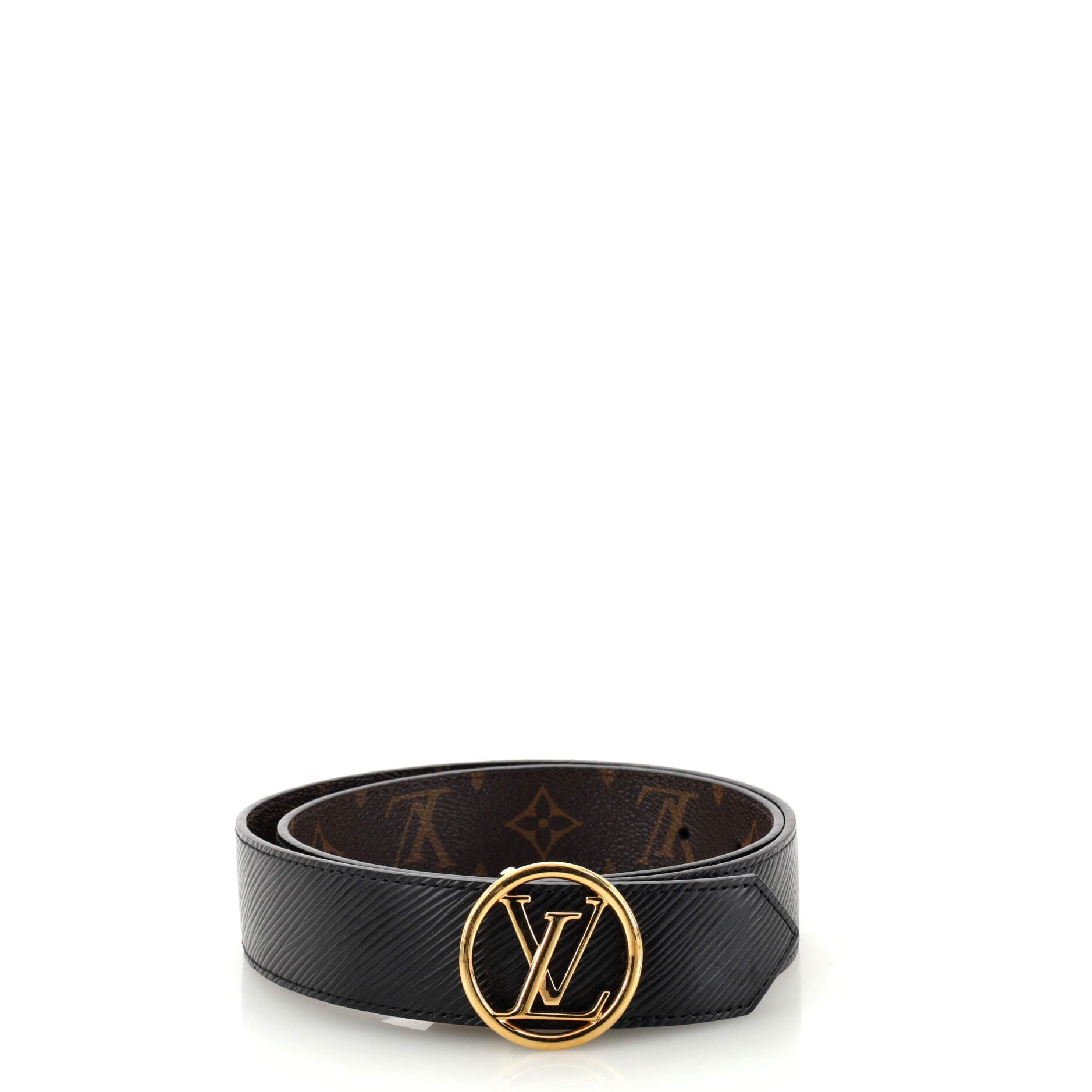 LV Circle Reversible Belt Monogram Canvas and Epi Leather Medium 80