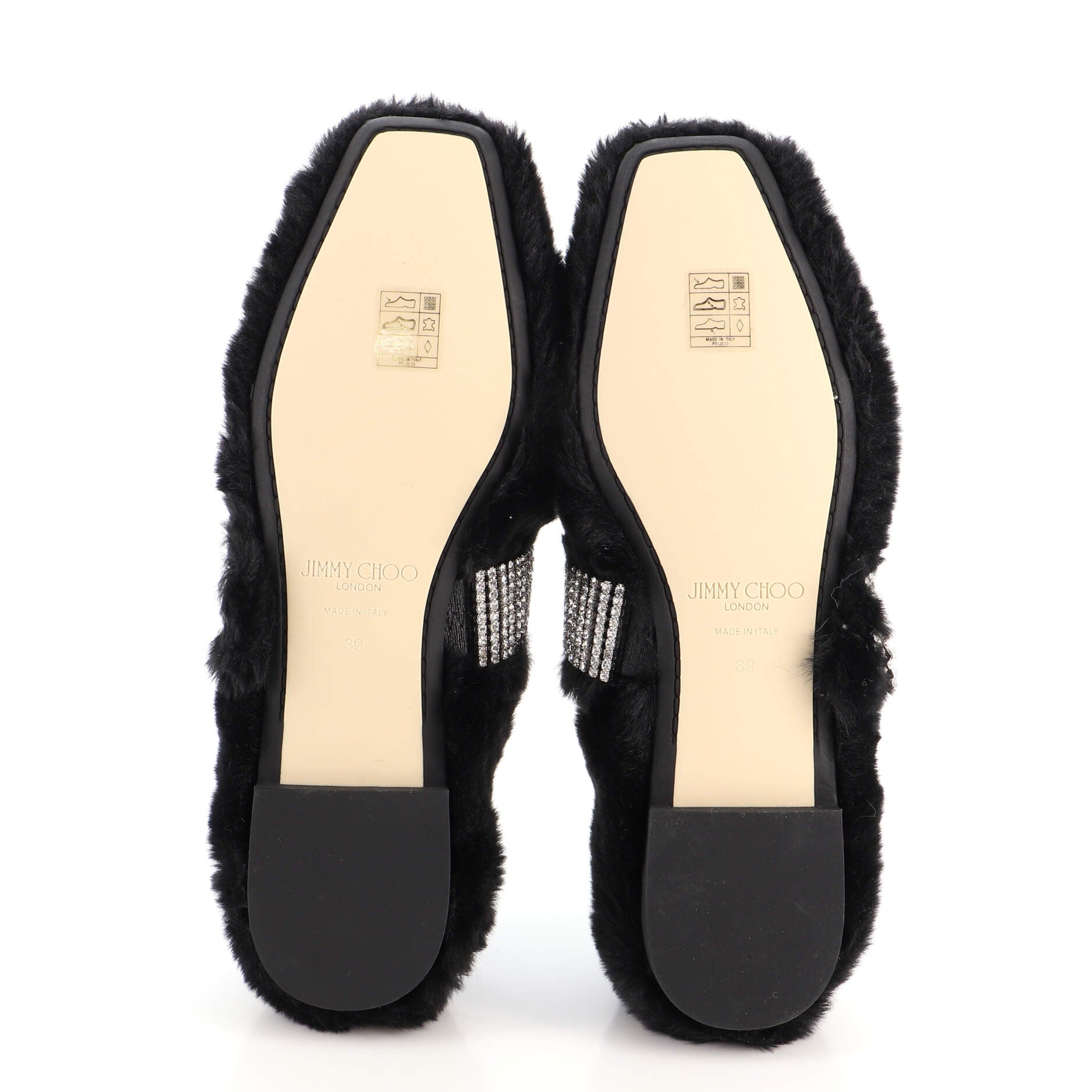 Women's Krista Ballerina Flats Faux Fur with Crystals