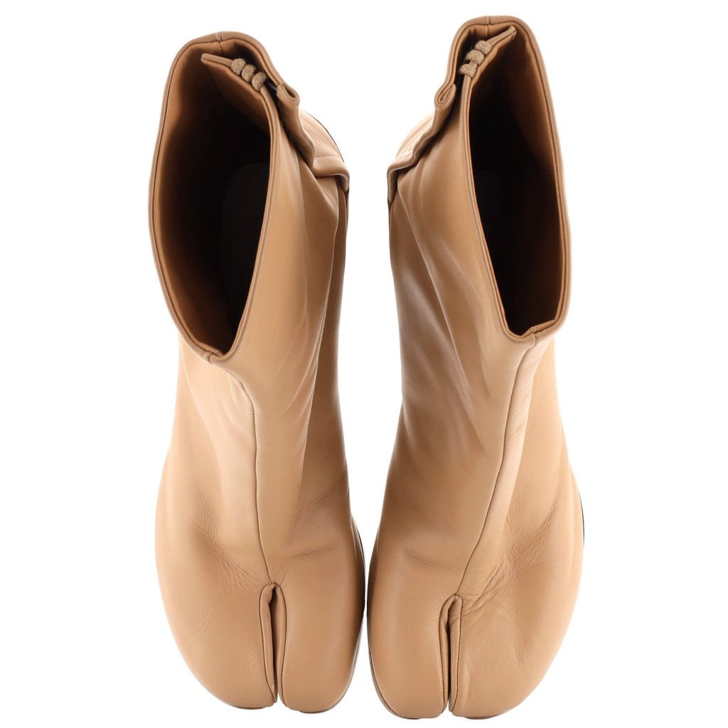 Women's Tabi Block Heel Ankle Boots Leather