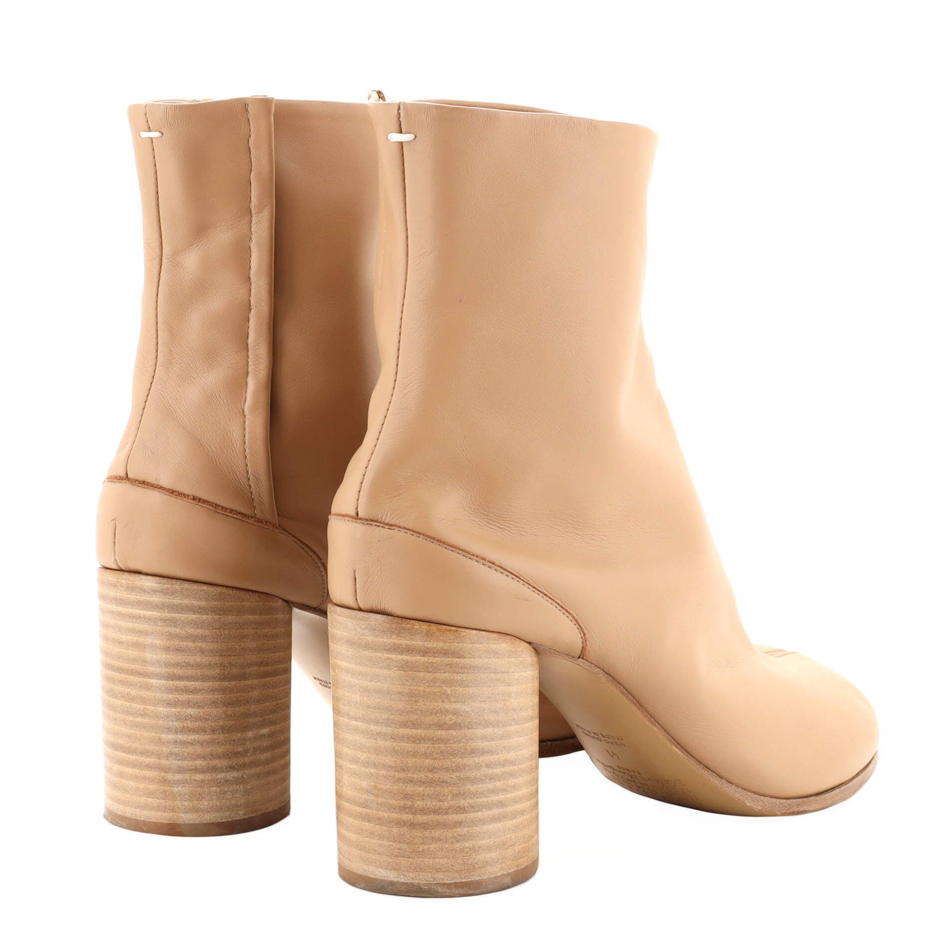 Women's Tabi Block Heel Ankle Boots Leather