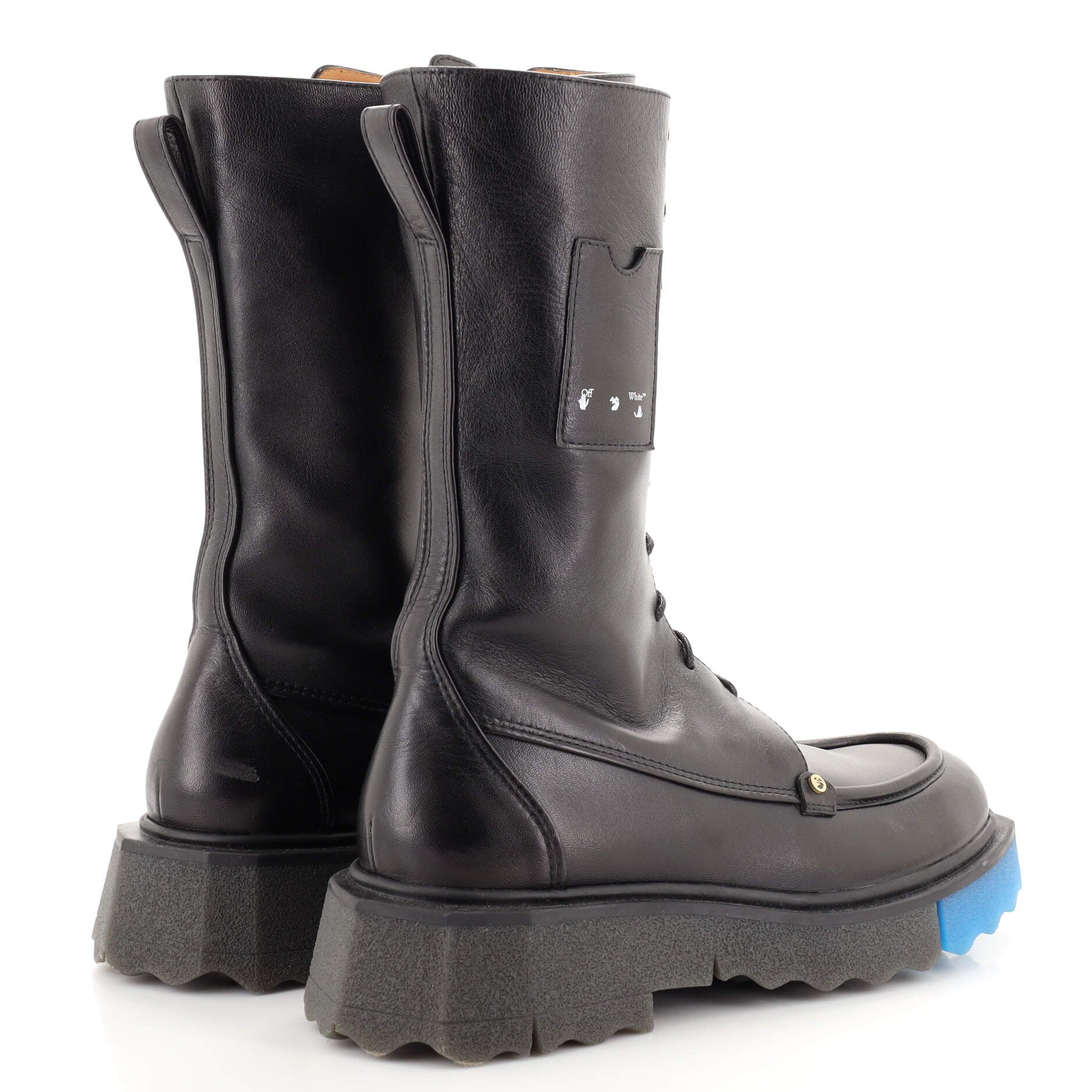 Women's Nappa Sponge Combat Boots Leather