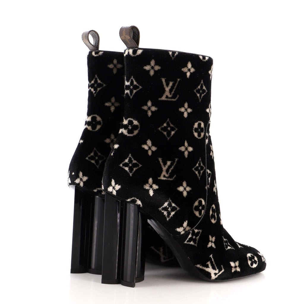 Women's Silhouette Ankle Boots Monogram Velvet
