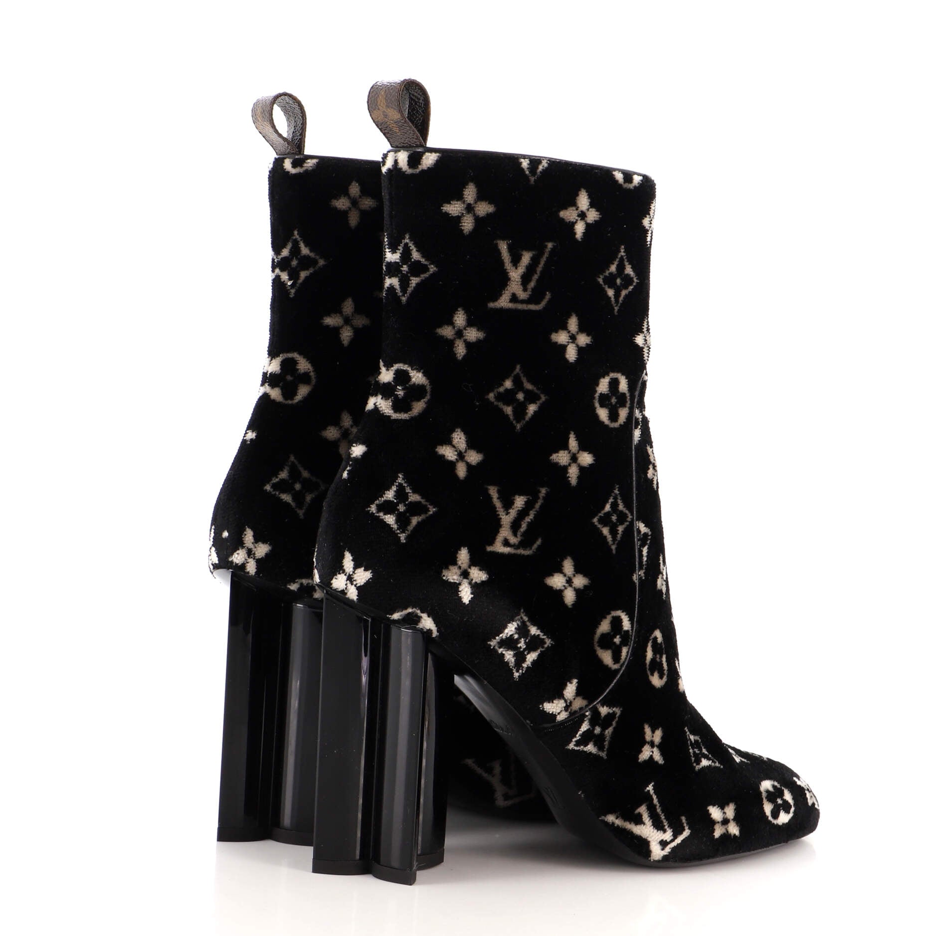 Women's Silhouette Ankle Boots Monogram Velvet