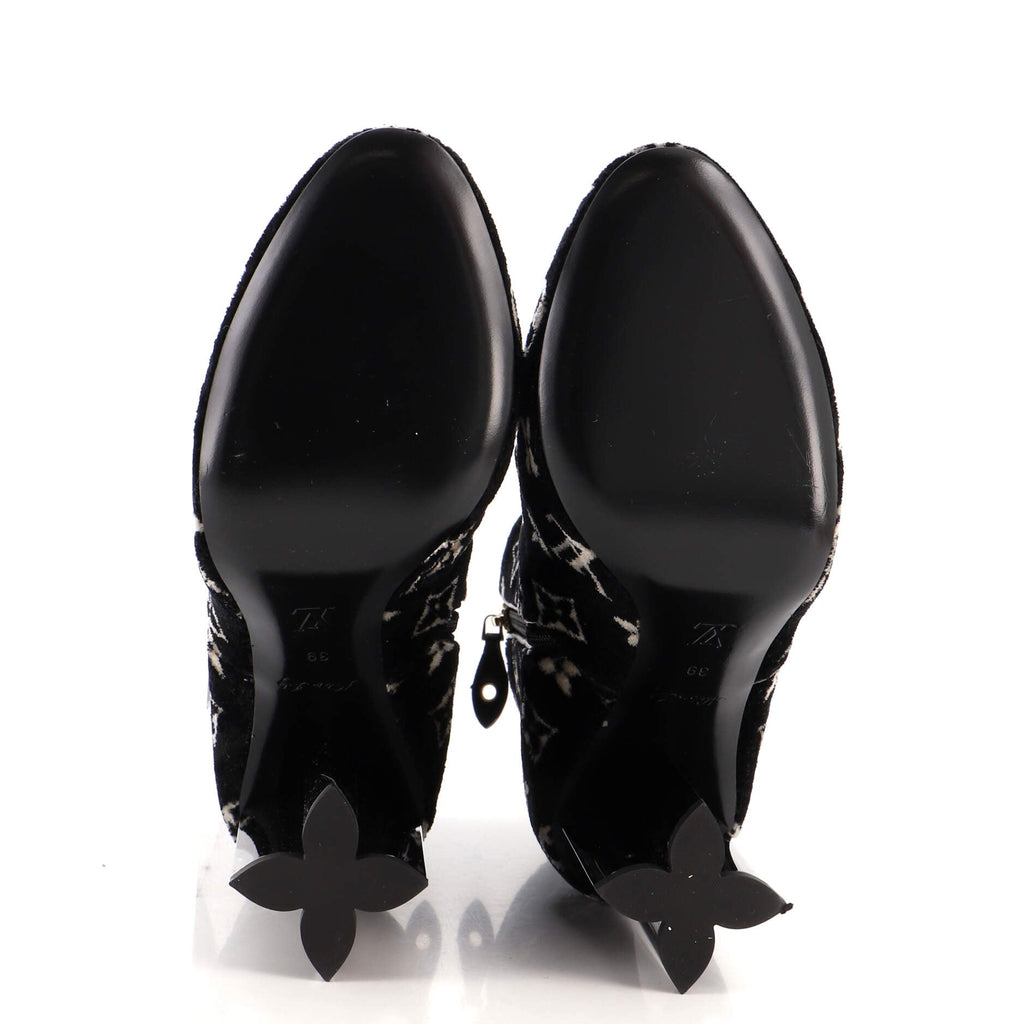 Women's Silhouette Ankle Boots Monogram Velvet