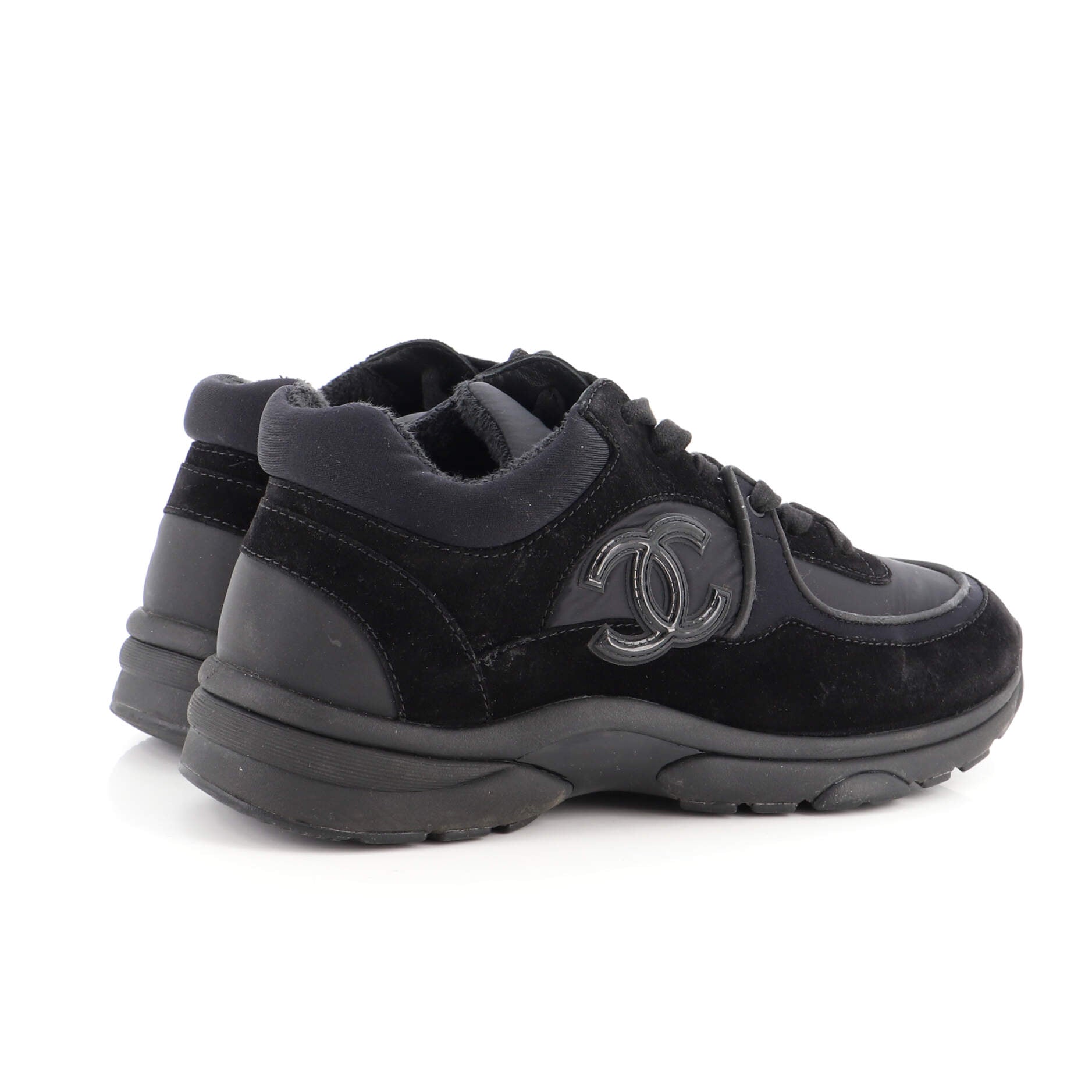 Women's CC Low-Top Sneakers Suede with Leather and Nylon