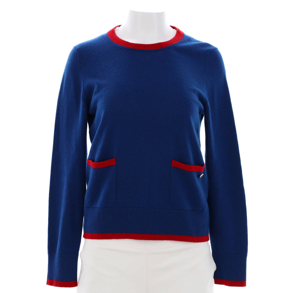 Women's Bicolor Crewneck Sweater Cashmere