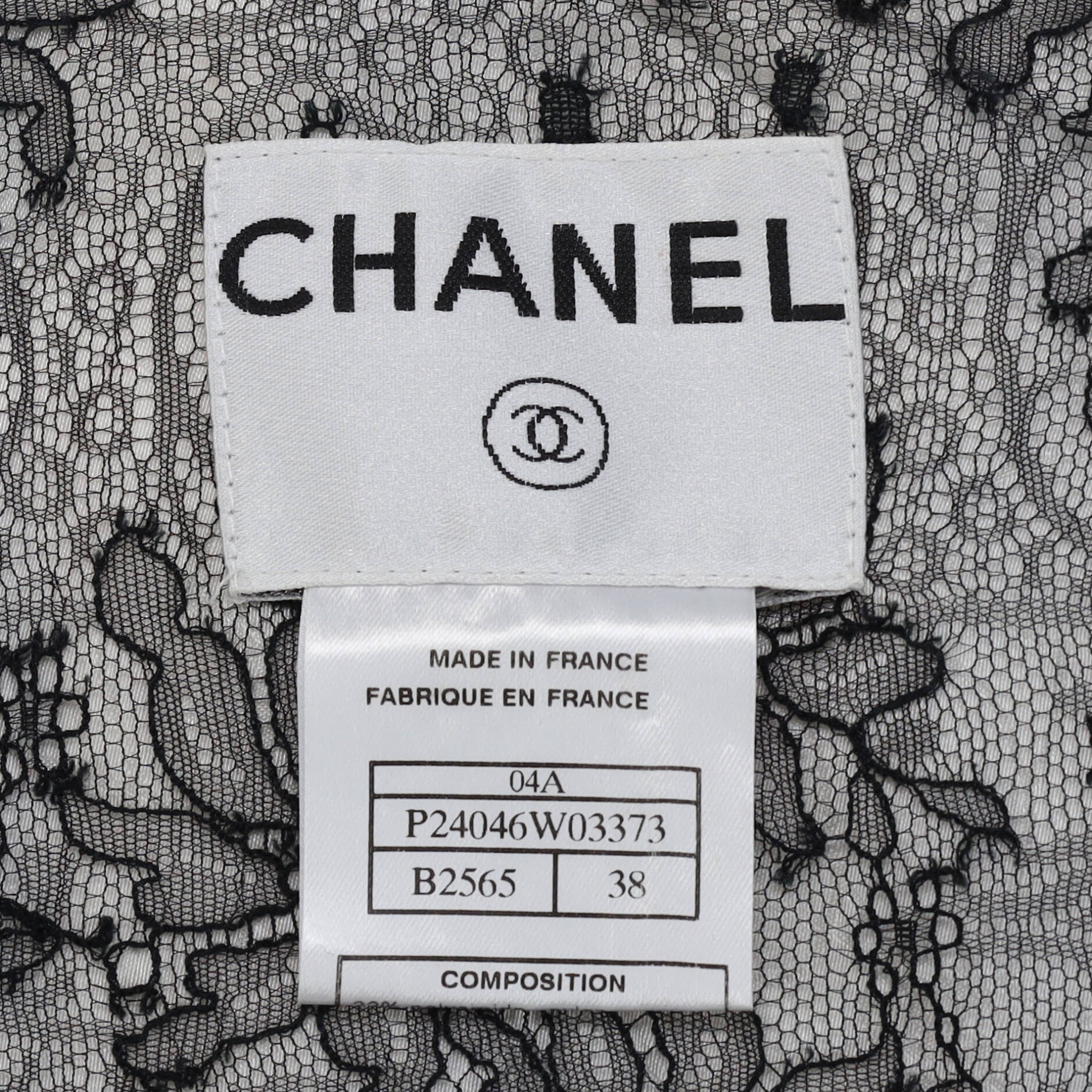 Women's Striped Collar Jacket Tweed with Scalloped Lace Detail
