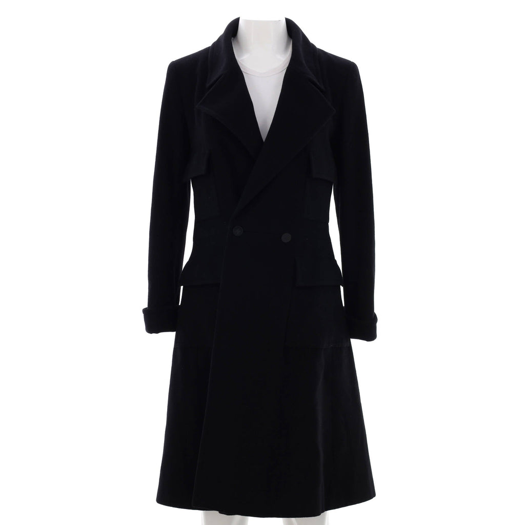 Women's Four Pocket Button Long Coat Cashmere