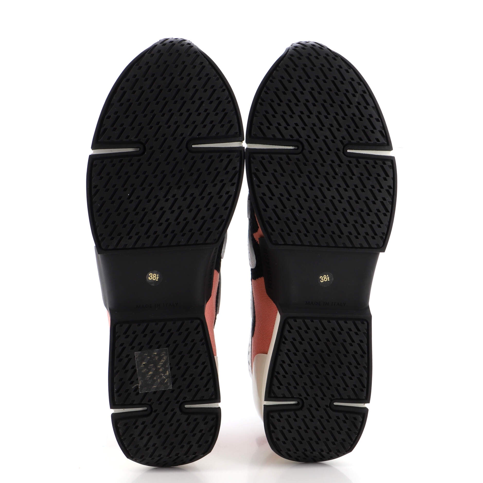 Women's High Rise Action Sneakers Knit Fabric and Perforated Leather