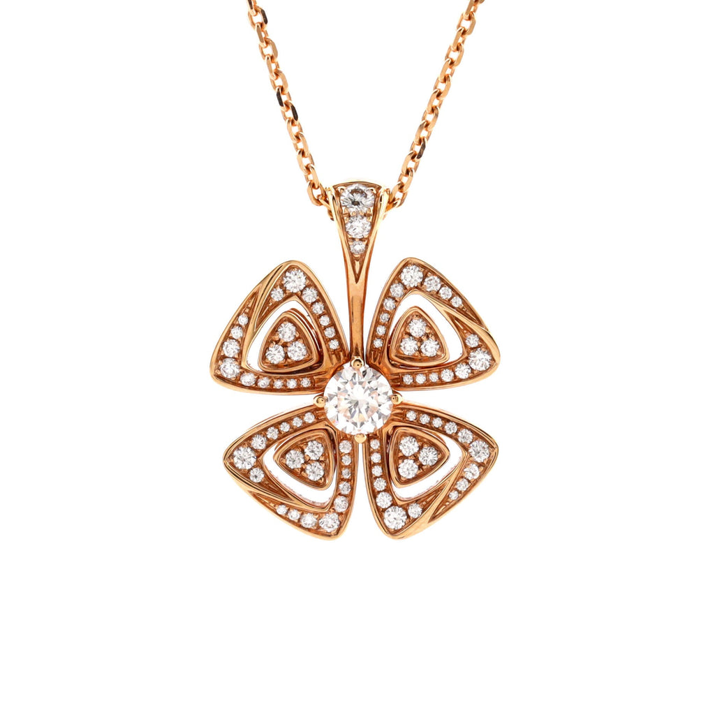 Fiorever Pendant Necklace 18K Rose Gold and Diamonds