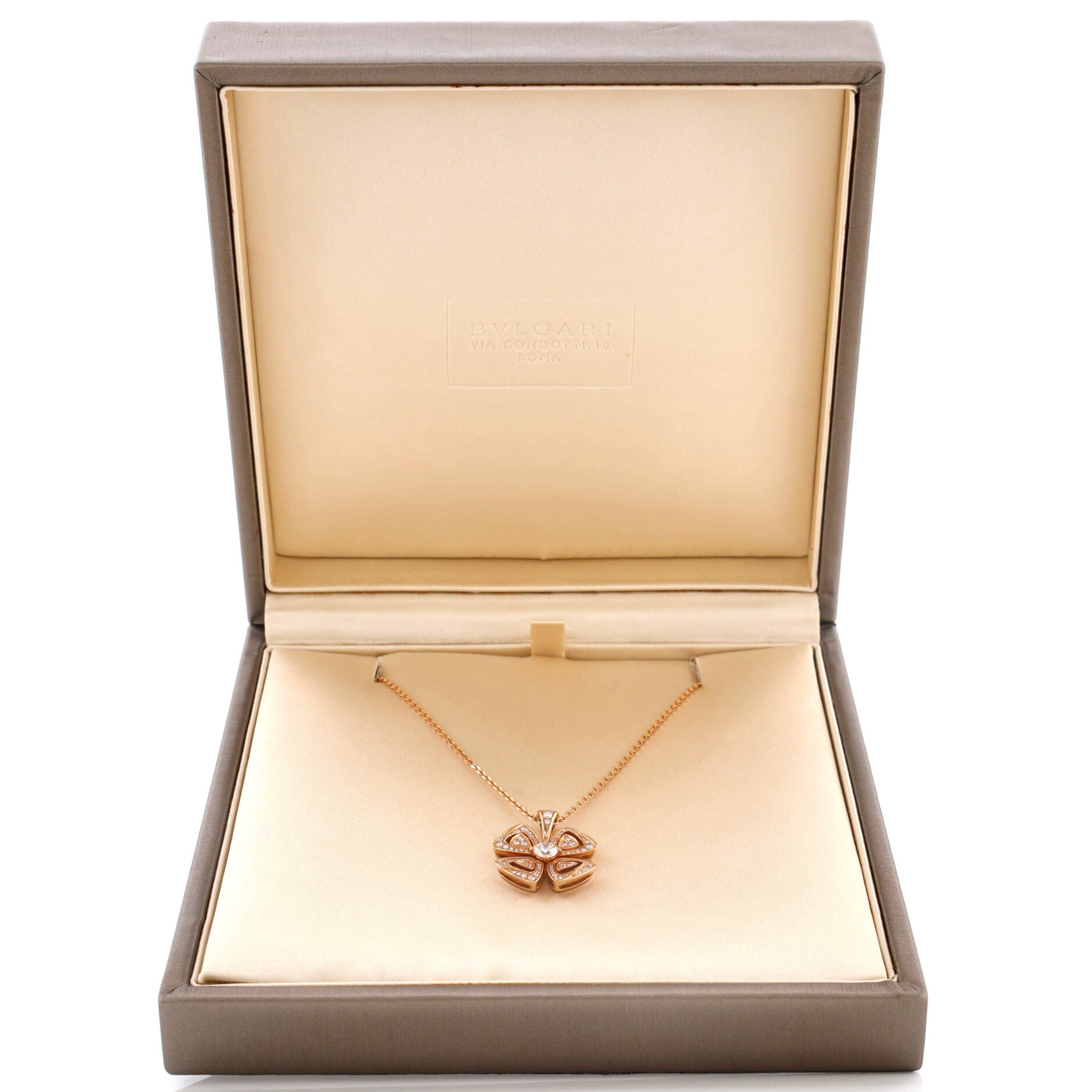 Fiorever Pendant Necklace 18K Rose Gold and Diamonds