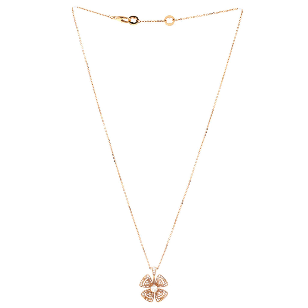 Fiorever Pendant Necklace 18K Rose Gold and Diamonds