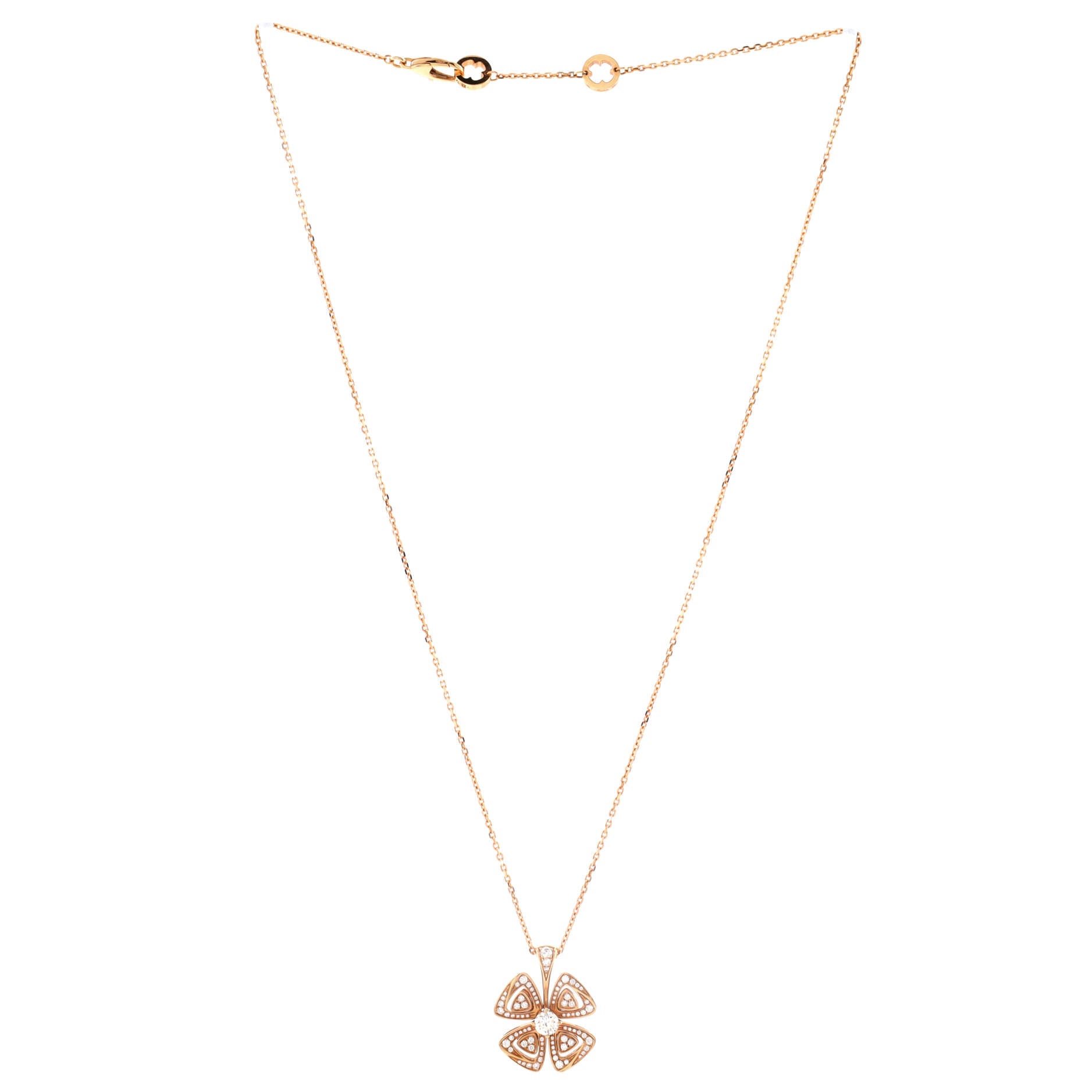 Fiorever Pendant Necklace 18K Rose Gold and Diamonds