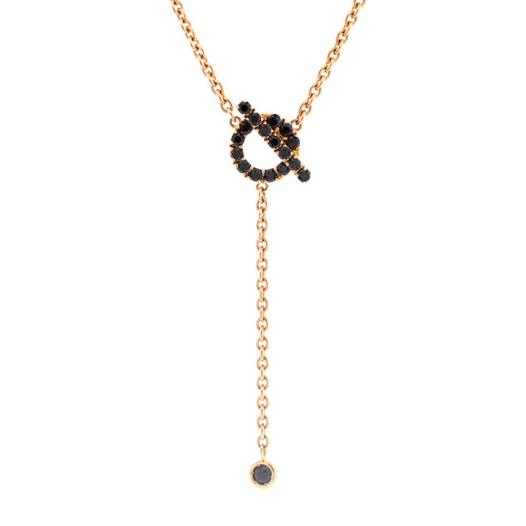 Finesse Pendant Necklace 18K Rose Gold and Black Spinels