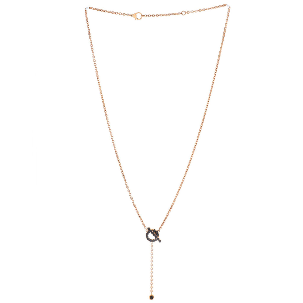Finesse Pendant Necklace 18K Rose Gold and Black Spinels