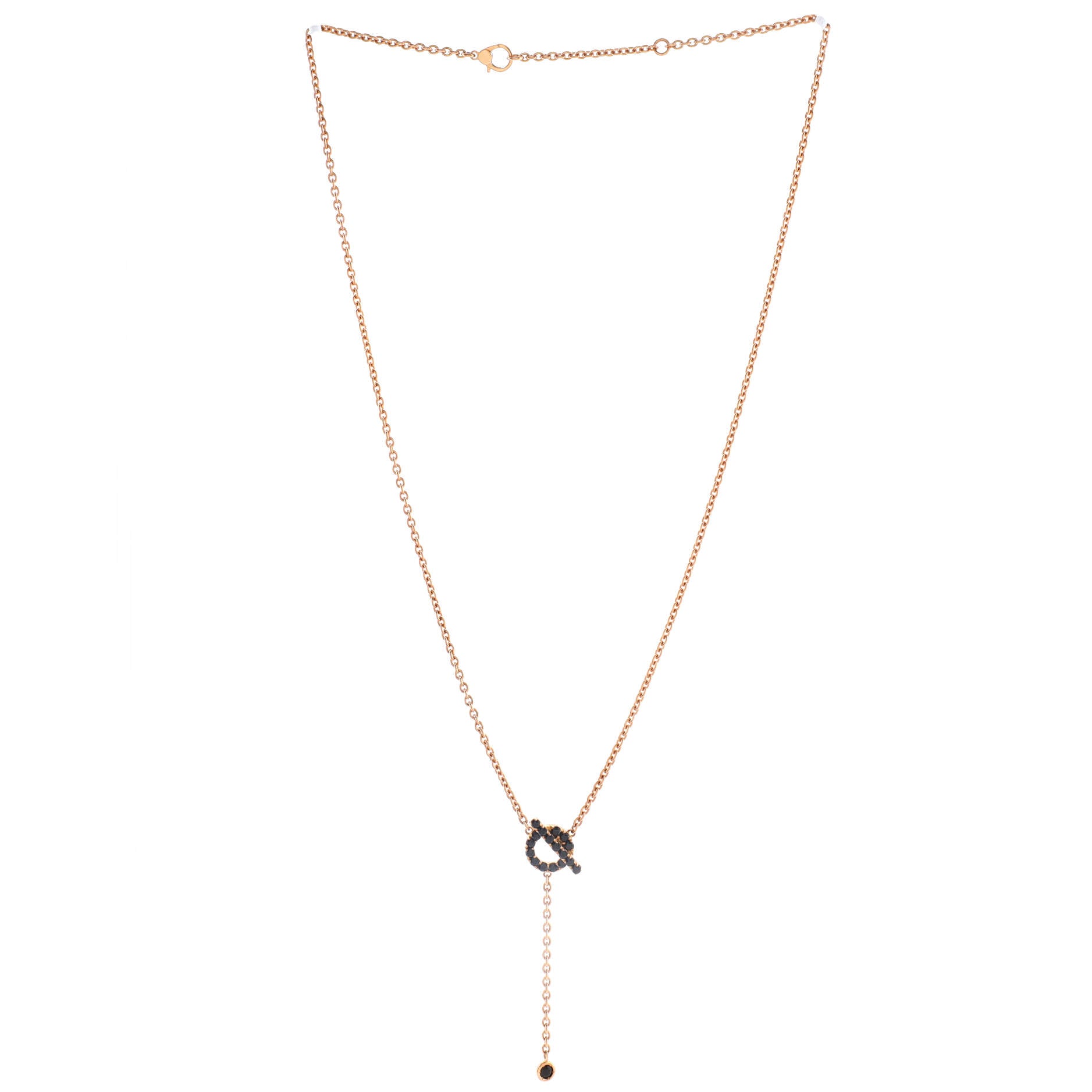 Finesse Pendant Necklace 18K Rose Gold and Black Spinels