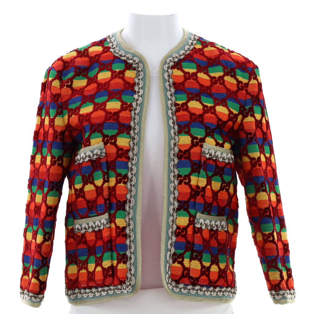 Women's Soave Amore Collarless Jacket Rainbow GG Velvet