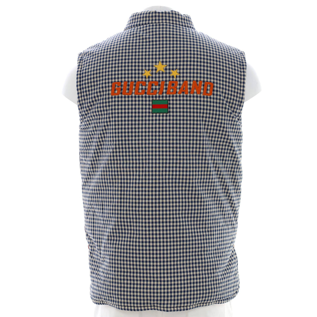 Men's Multicolor Patchwork Zip Up Vest Cotton Blend