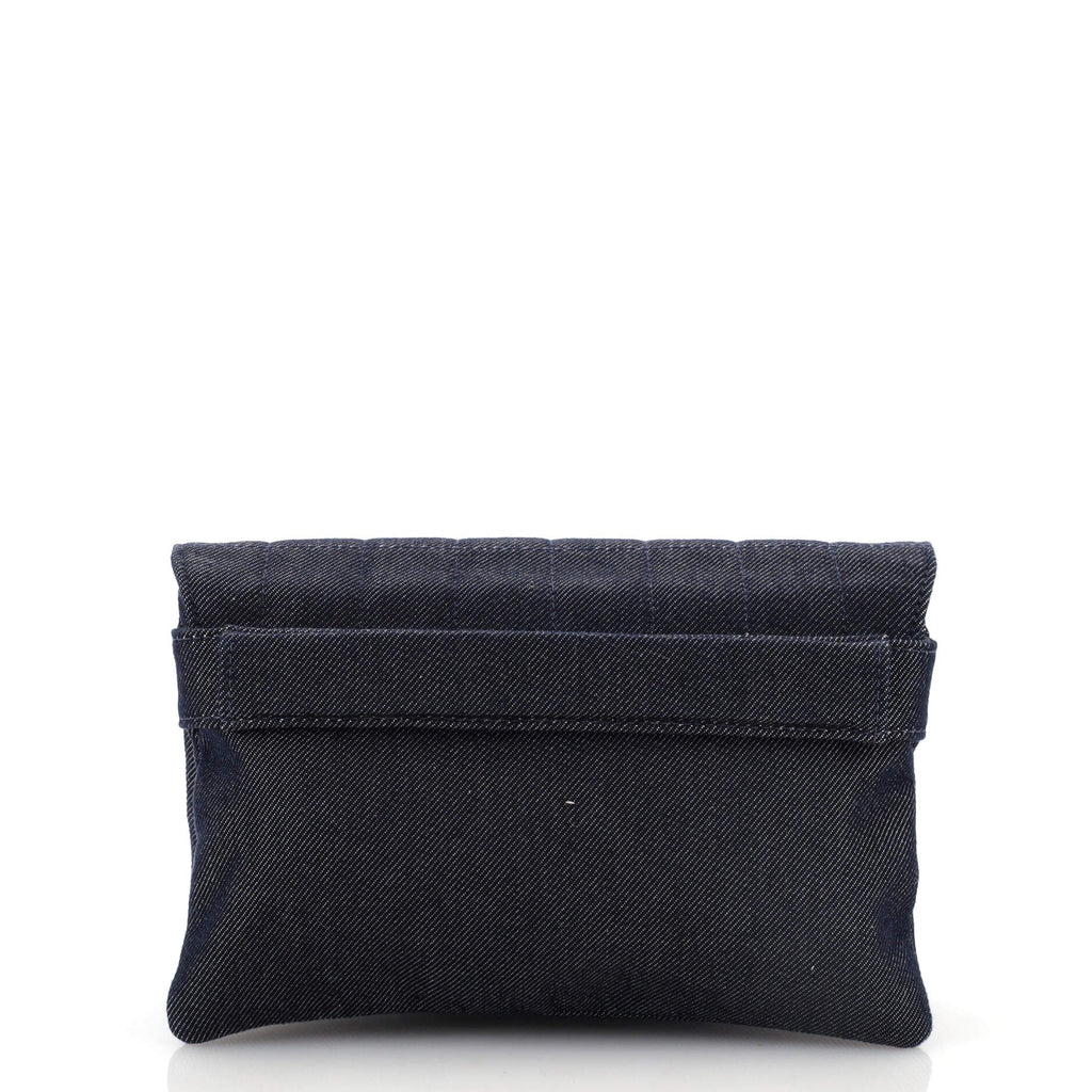 Mademoiselle Chocolate Bar Clutch Quilted Denim Small