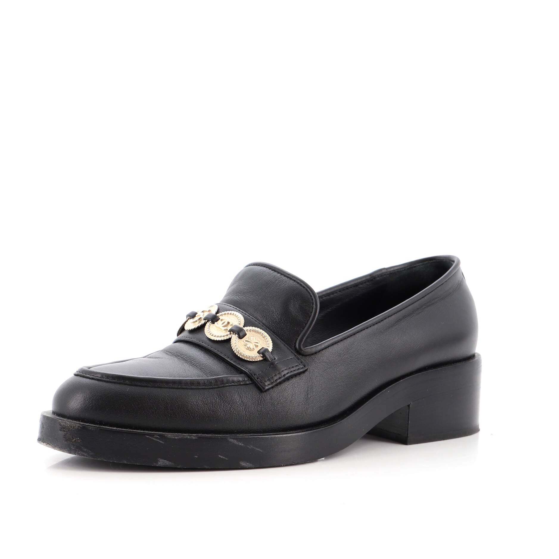 Women's CC Loafers Embellished Leather
