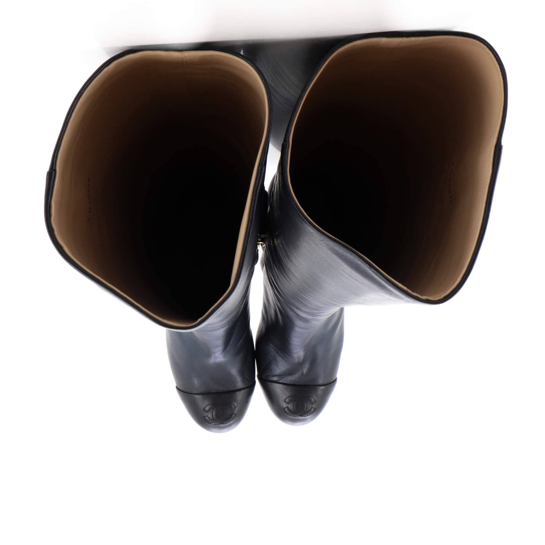 Women's CC Knee High Heeled Boots Leather