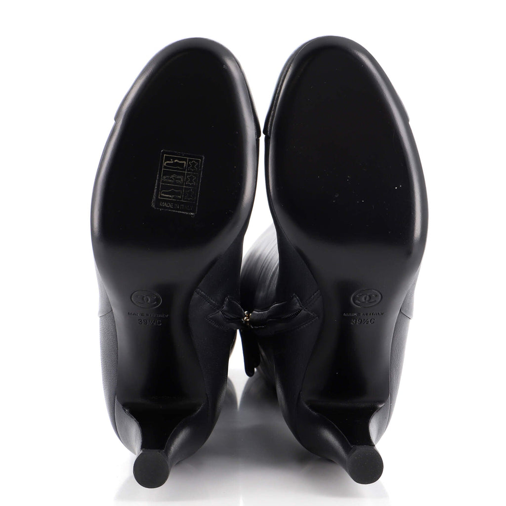 Women's CC Knee High Heeled Boots Leather