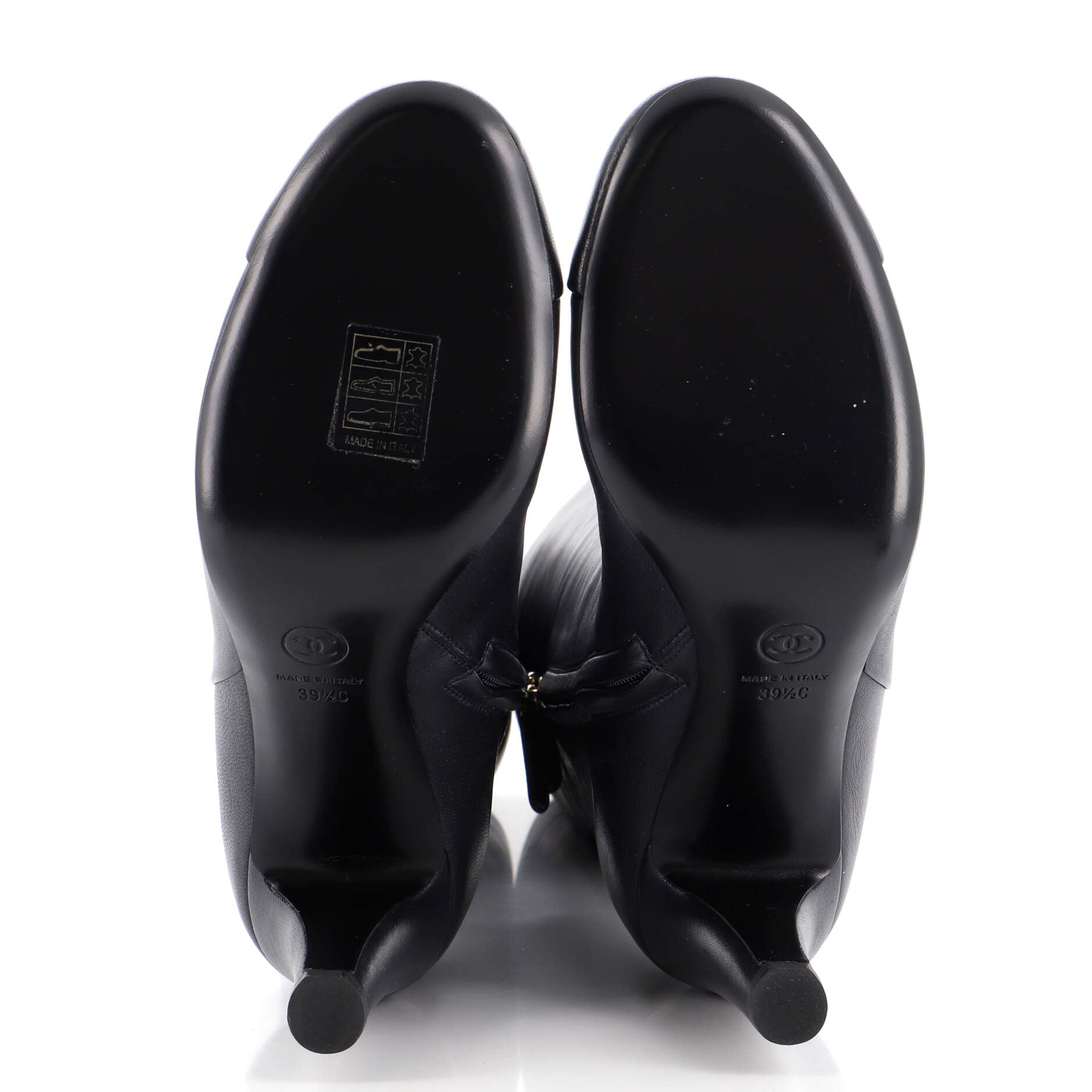 Women's CC Knee High Heeled Boots Leather