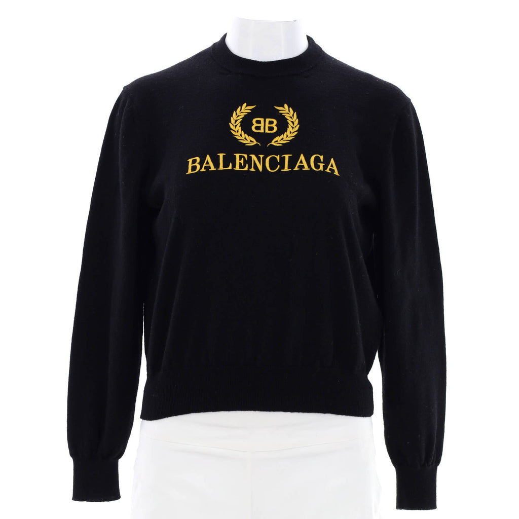 Women's Logo Crewneck Sweater Embroidered Wool
