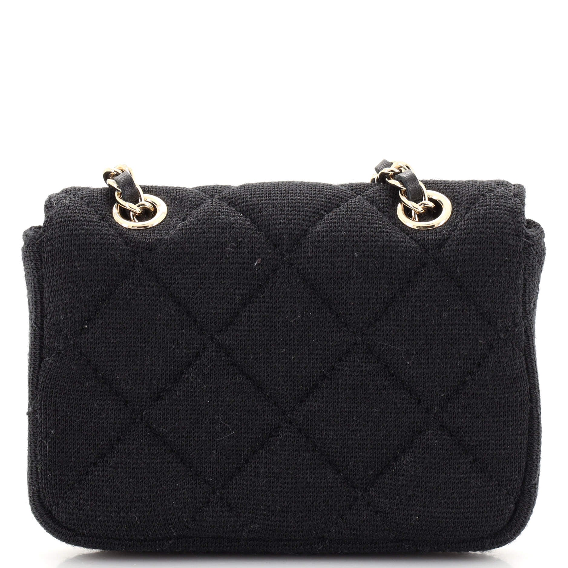 Classic Flap Chain Belt Bag Quilted Jersey Mini