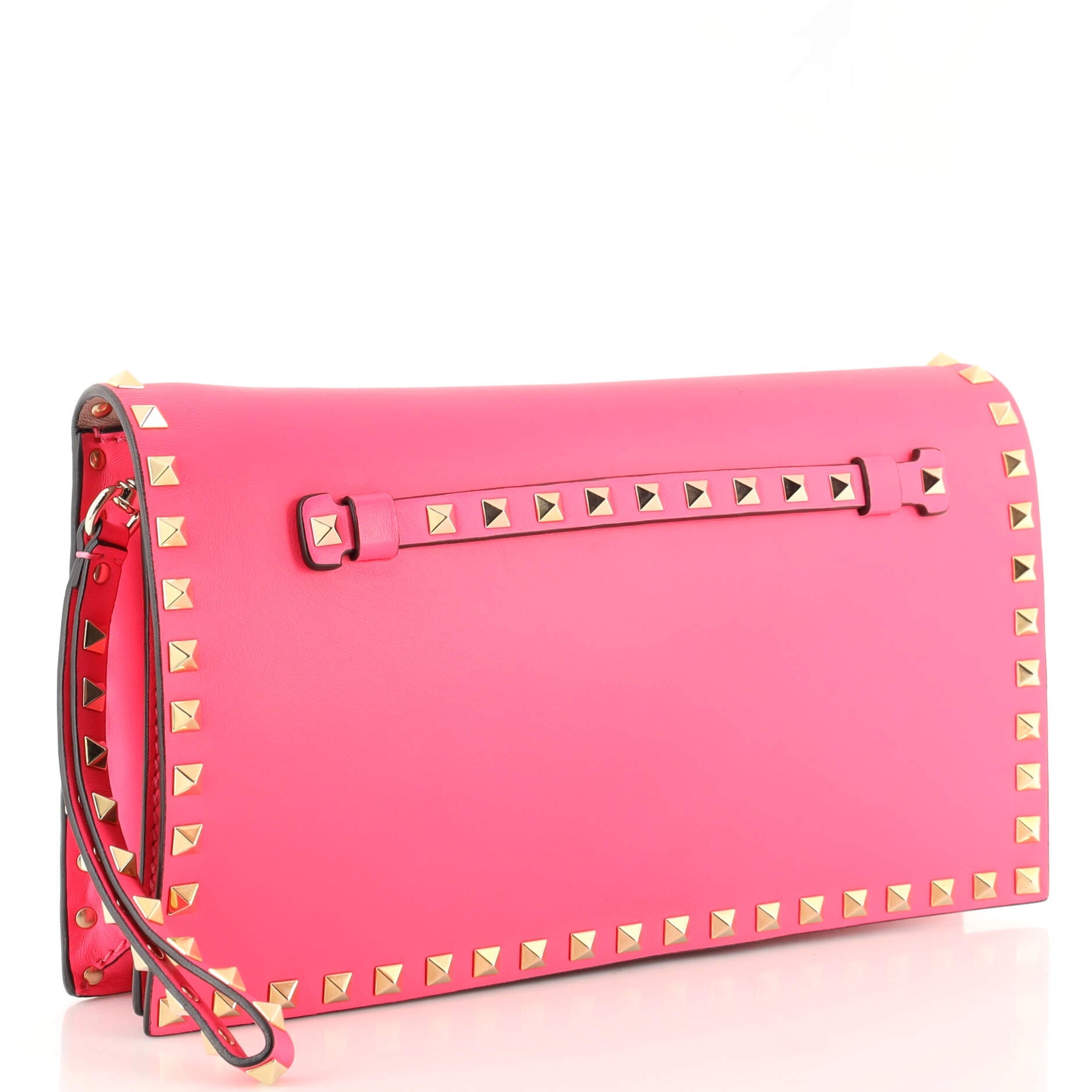 Rockstud Flap Clutch Leather