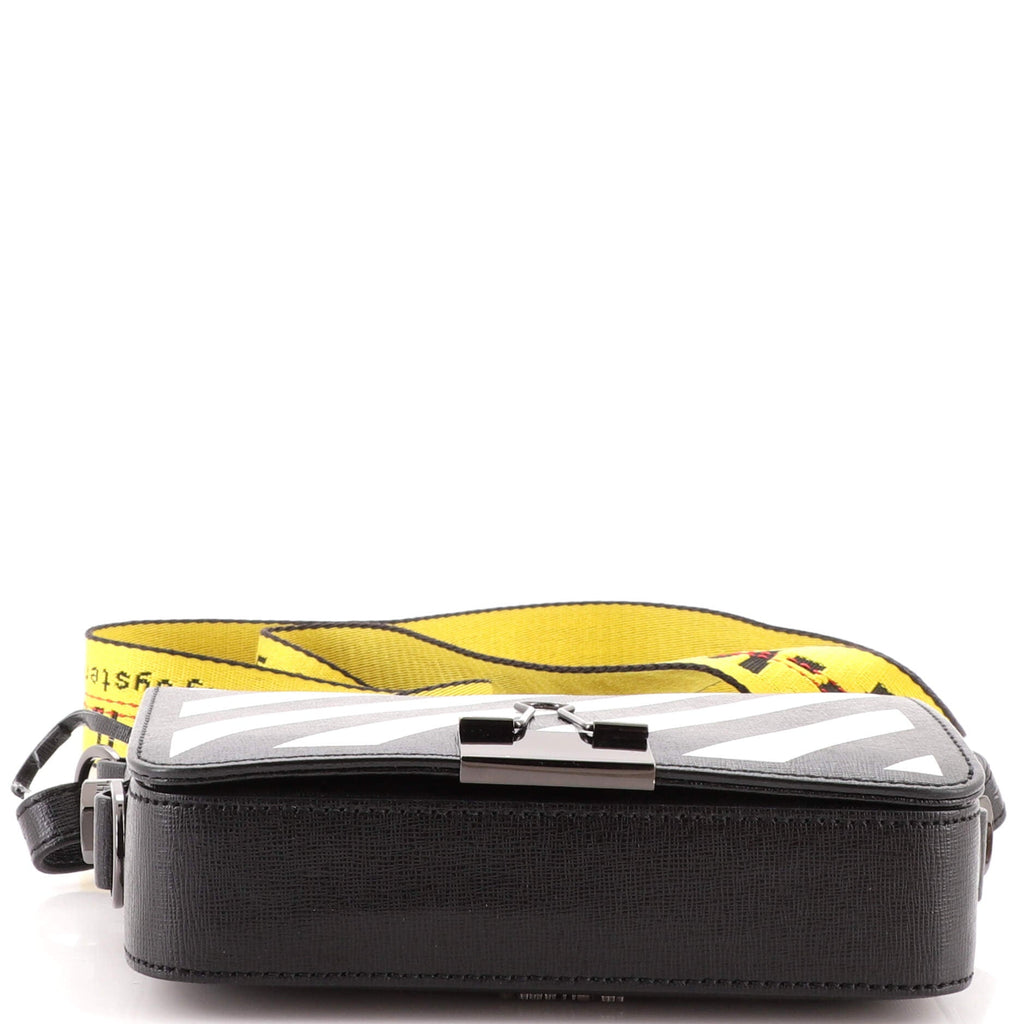 Binder Clip Flap Bag Striped Leather Mini