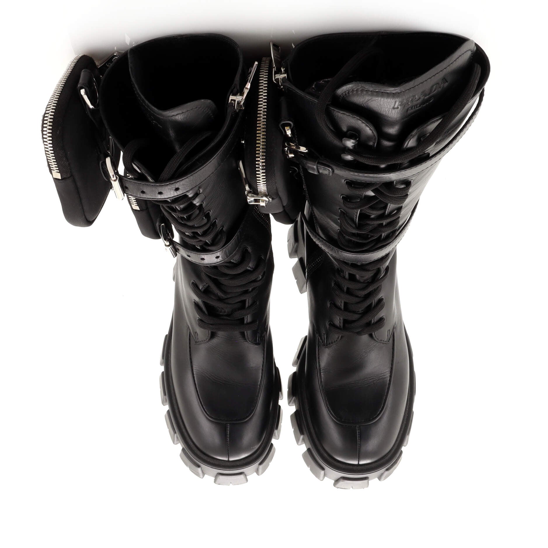 Women's Monolith Lace-Up Knee High Boots Leather with Nylon