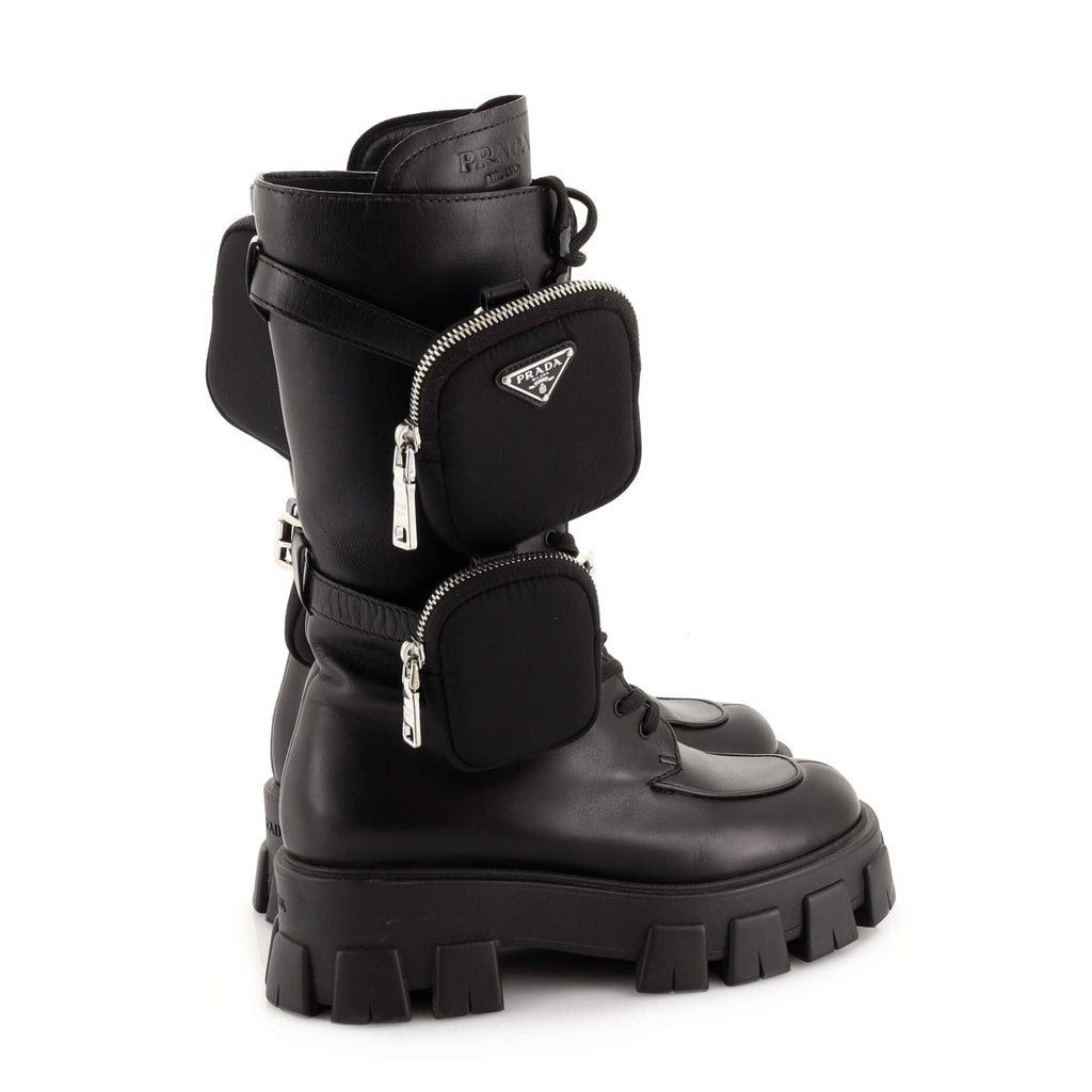 Women's Monolith Lace-Up Knee High Boots Leather with Nylon
