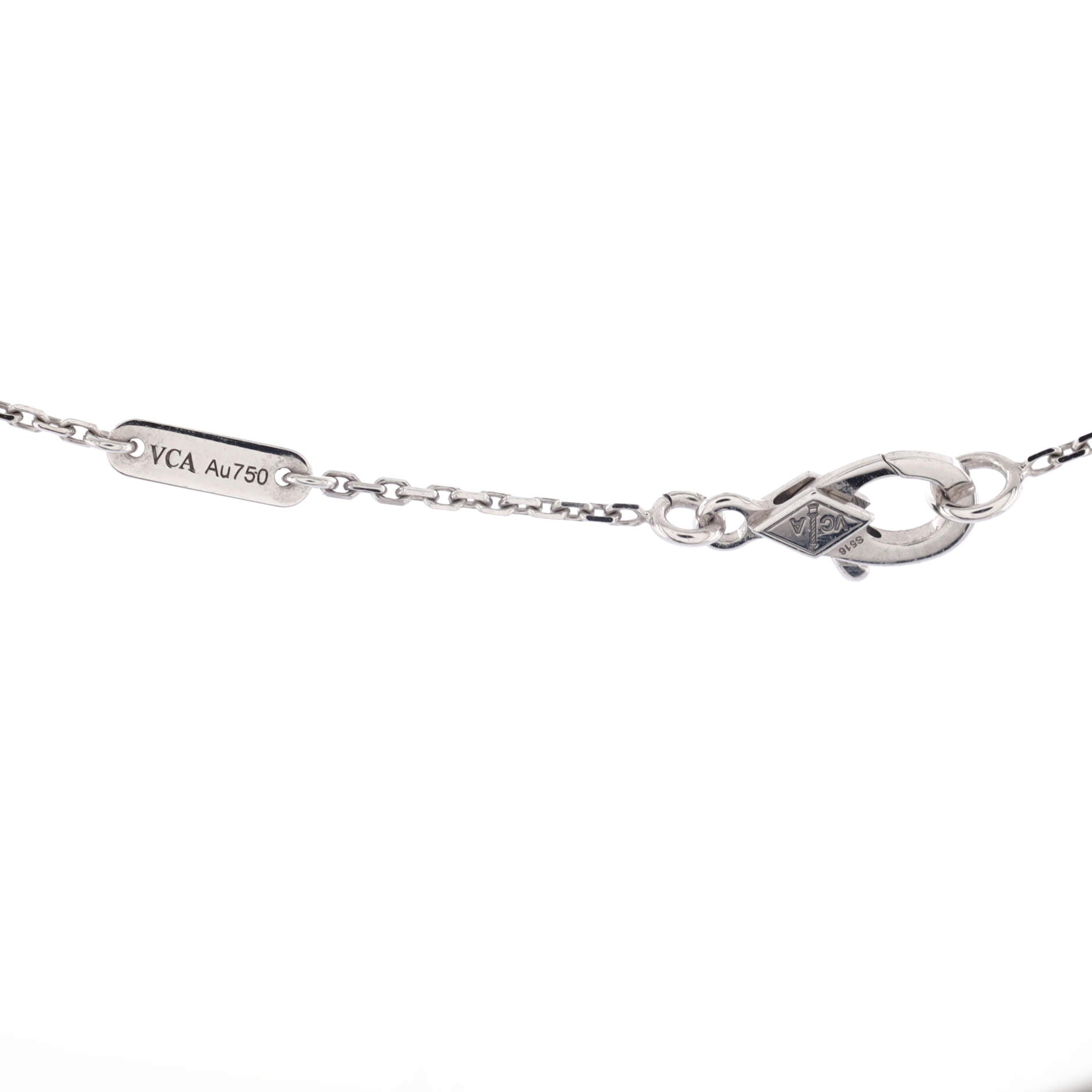 Socrate 1 Flower Pendant Necklace 18K White Gold and Diamonds
