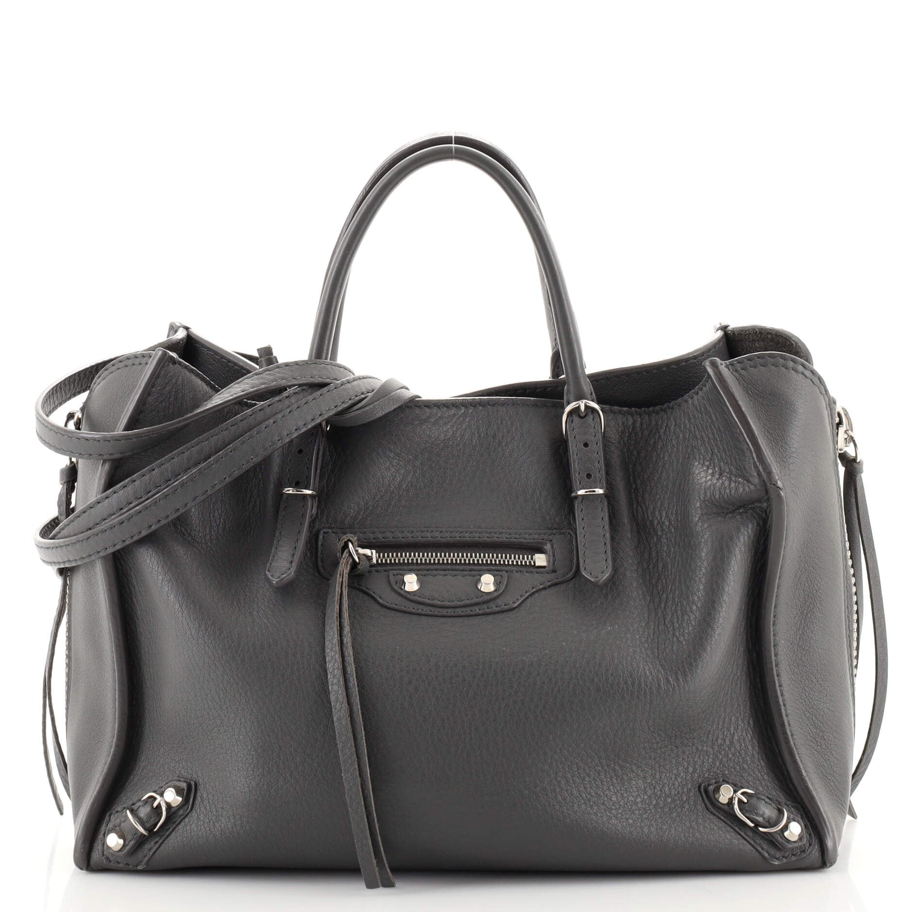 Papier A4 Zip Around Classic Studs Bag Leather Mini