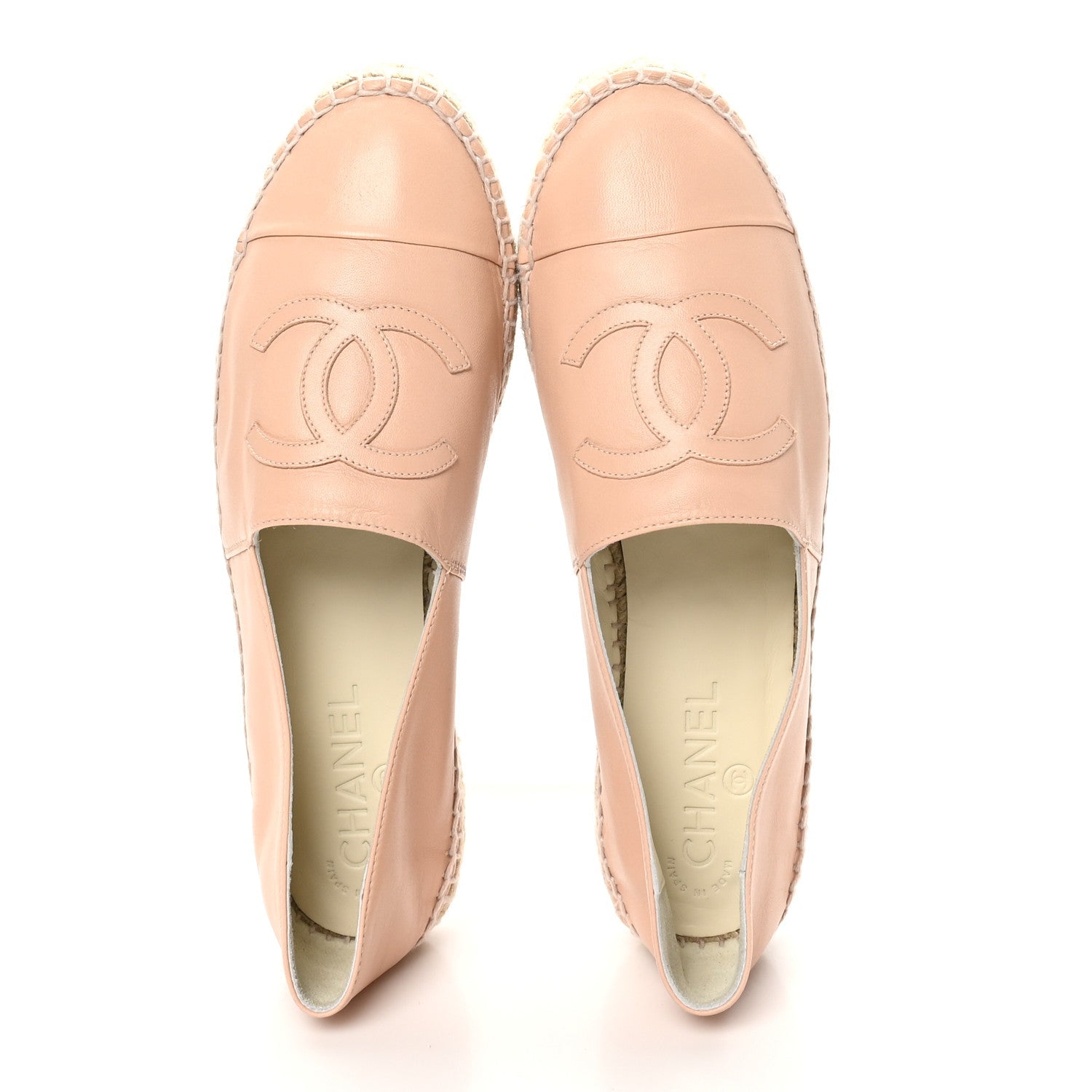 Lambskin CC Espadrilles 40 Nude