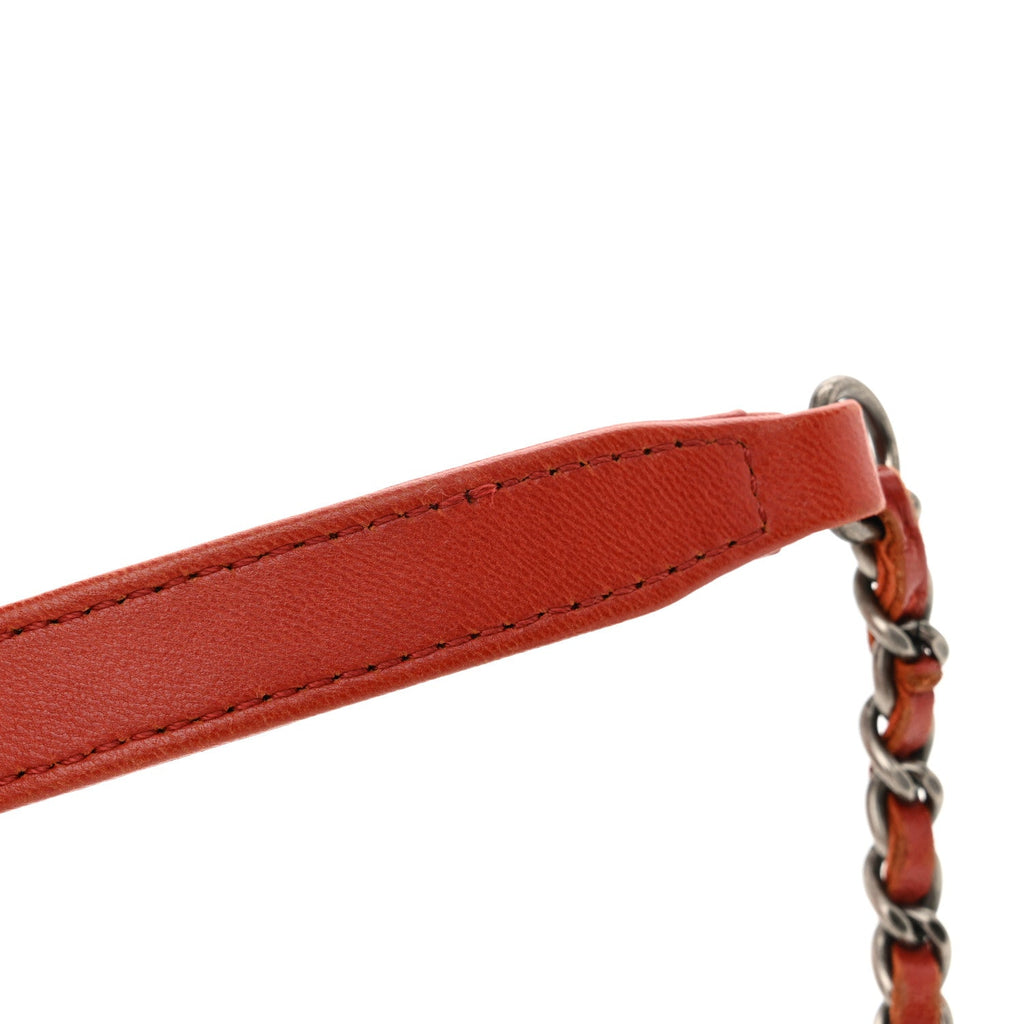 Lambskin Quilted Mini Coco Boy Camera Case Red