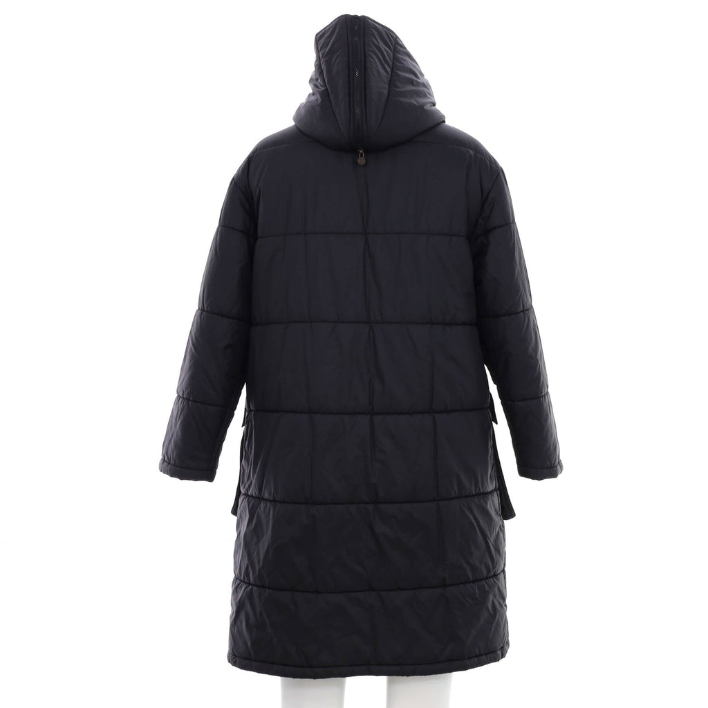 Women's Vintage Hooded Puffer Jacket Quilted Nylon with Down