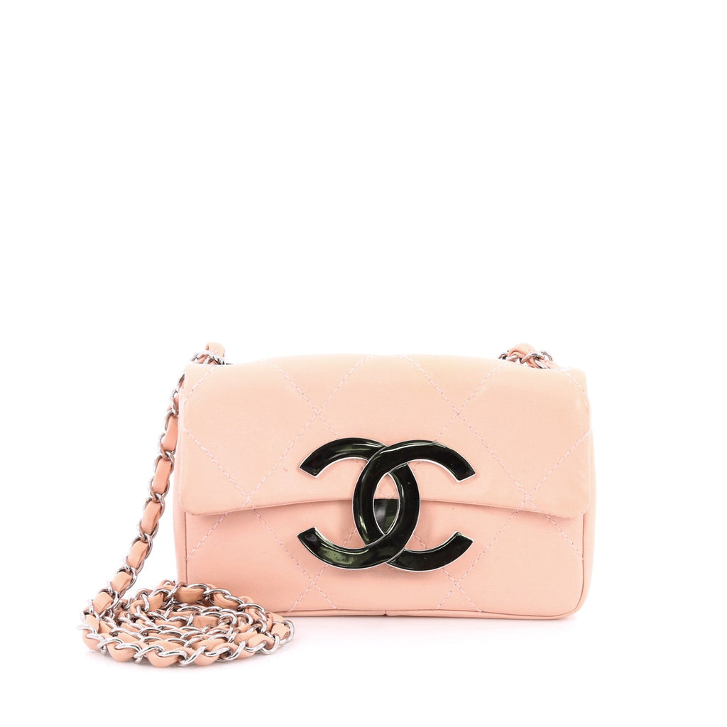 Oversized CC Flap Bag Quilted Lambskin Mini