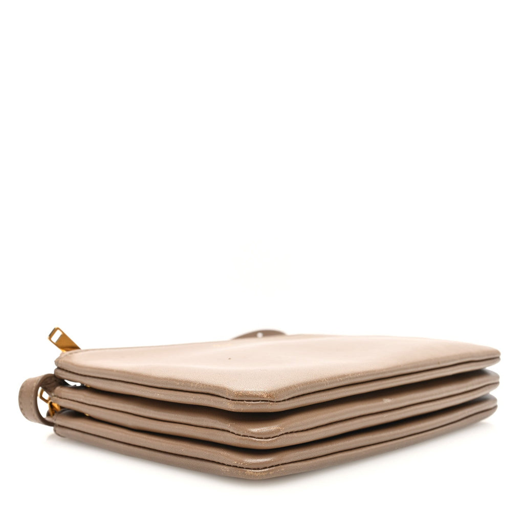 Lambskin Small Trio Crossbody Bag Taupe