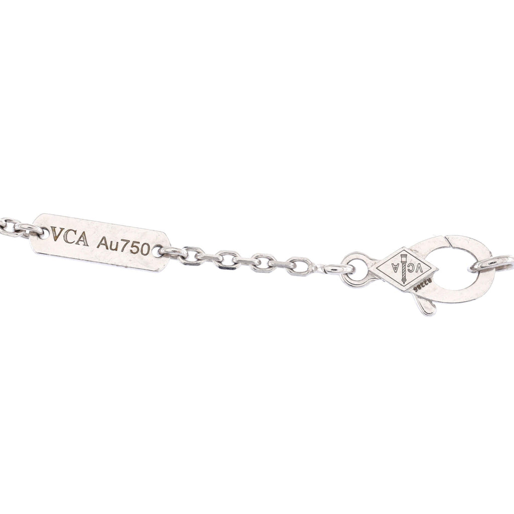 Vintage Alhambra Pendant Necklace 18K White Gold and Diamonds