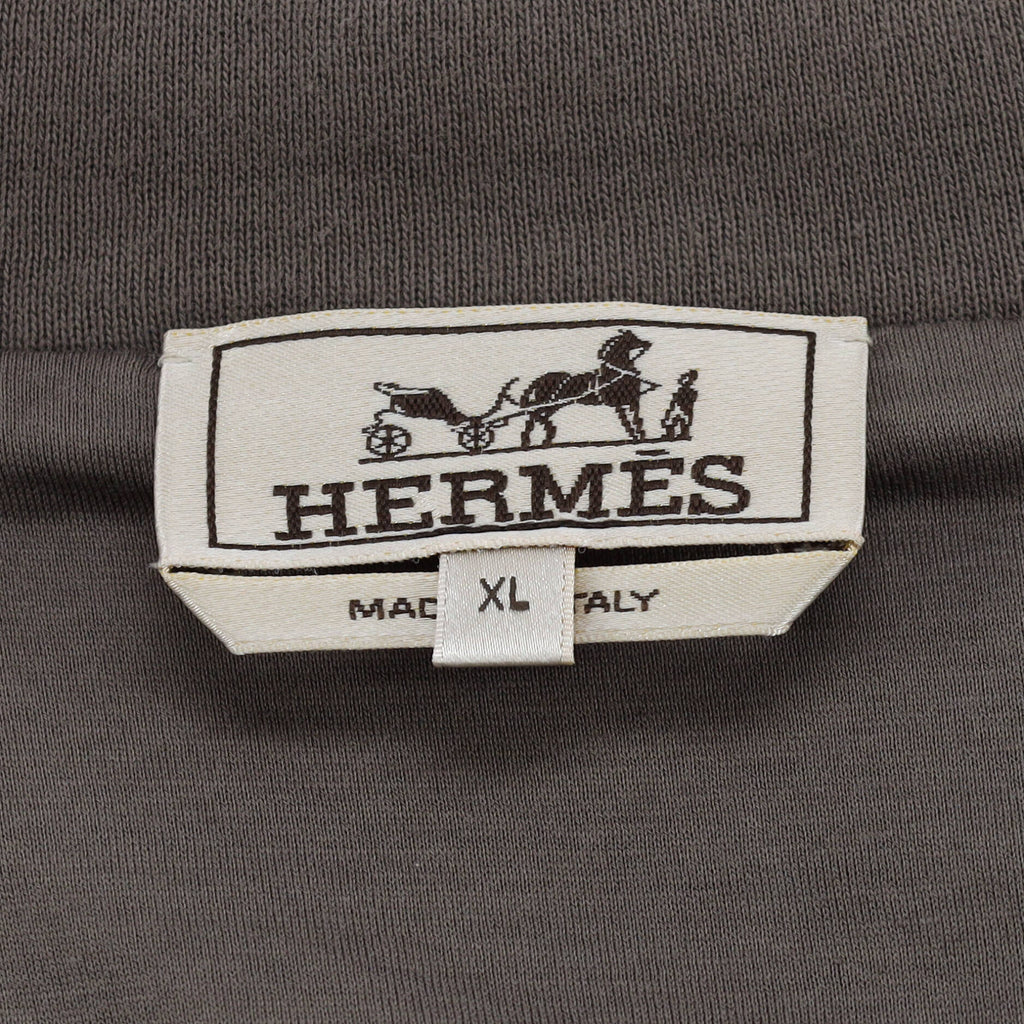 Men's H Motif Padded Zip Up Hoodie Cotton