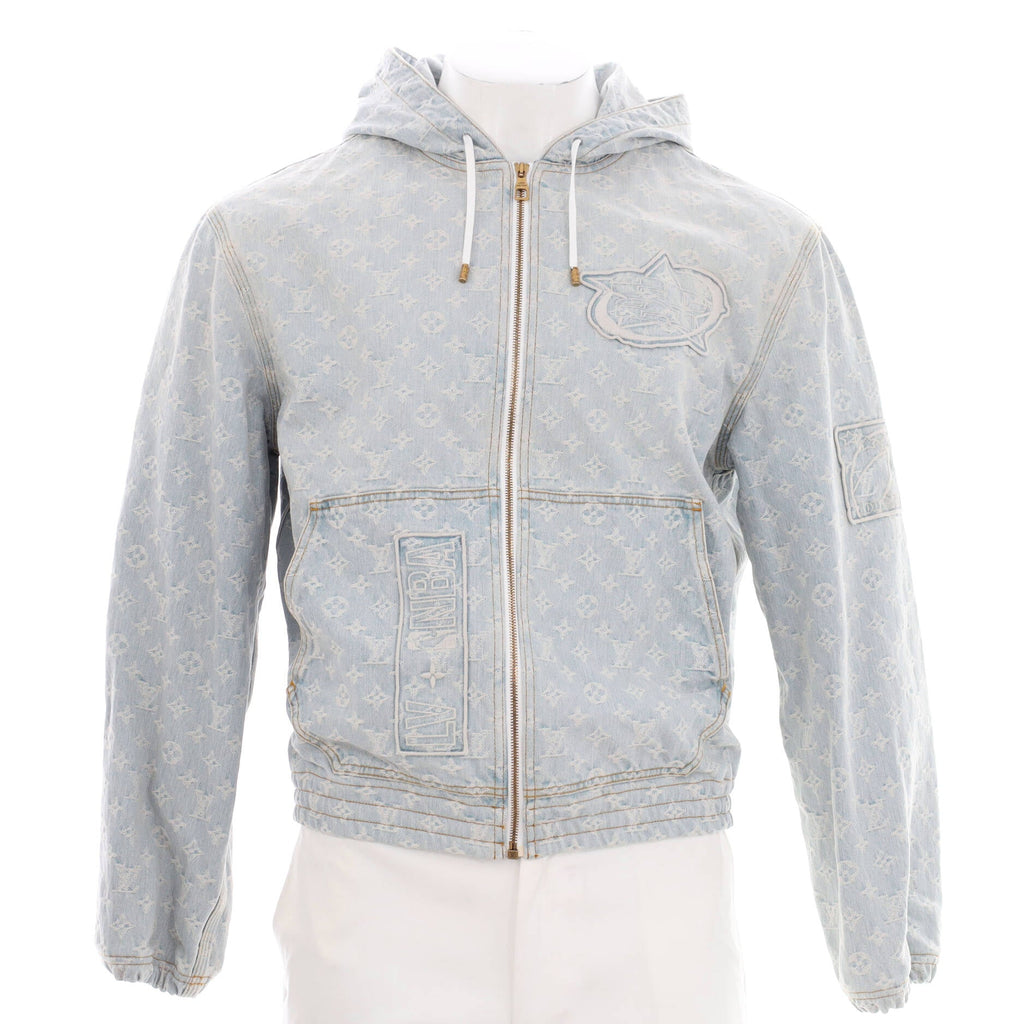 Men's LV x NBA Zip-Through Hoodie Denim