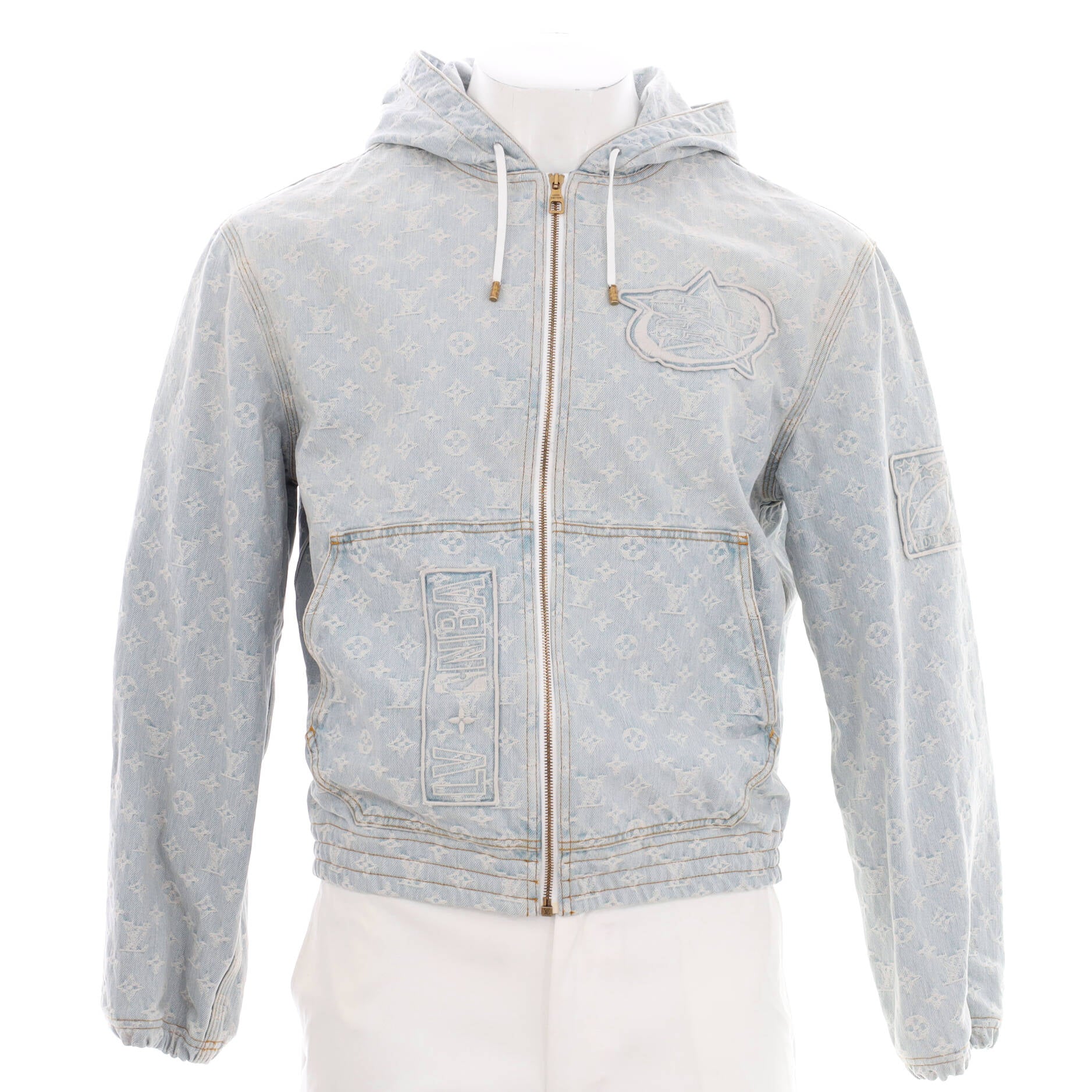 Men's LV x NBA Zip-Through Hoodie Denim