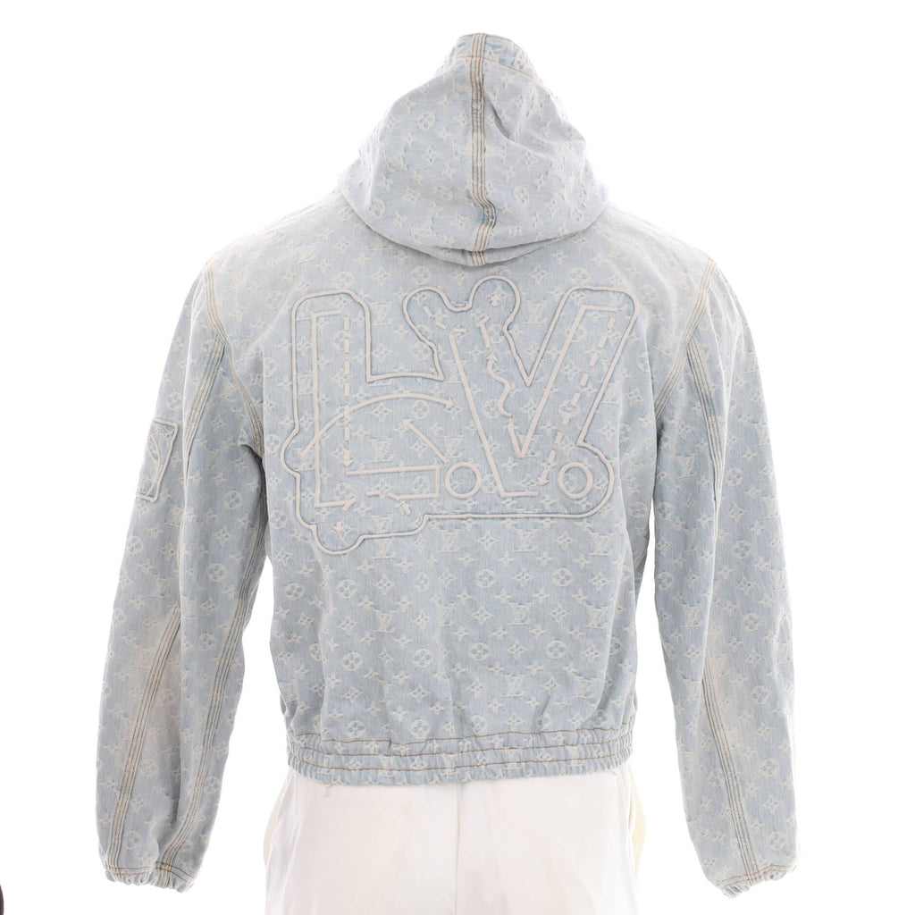 Men's LV x NBA Zip-Through Hoodie Denim